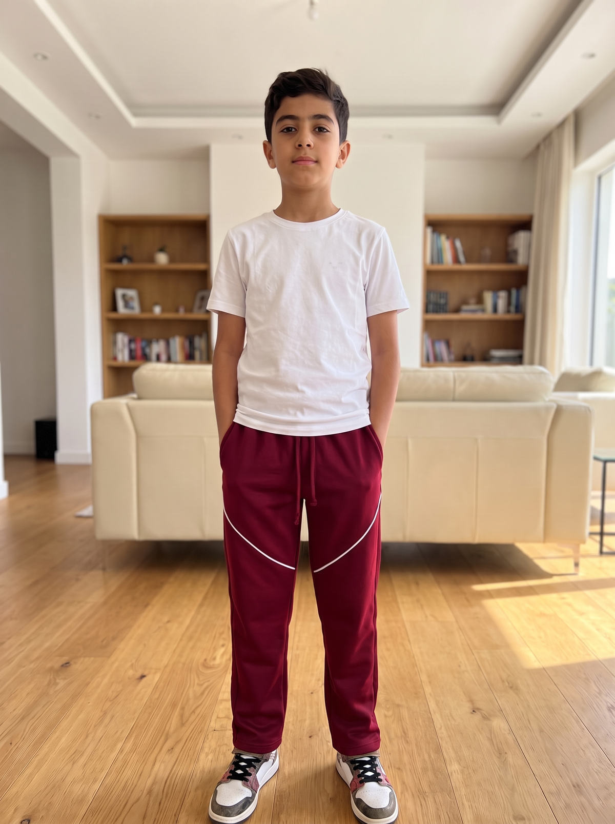 Boys’ Athletic Piping Jogger Pants – Comfortable Casual Sportswear & Active Trousers