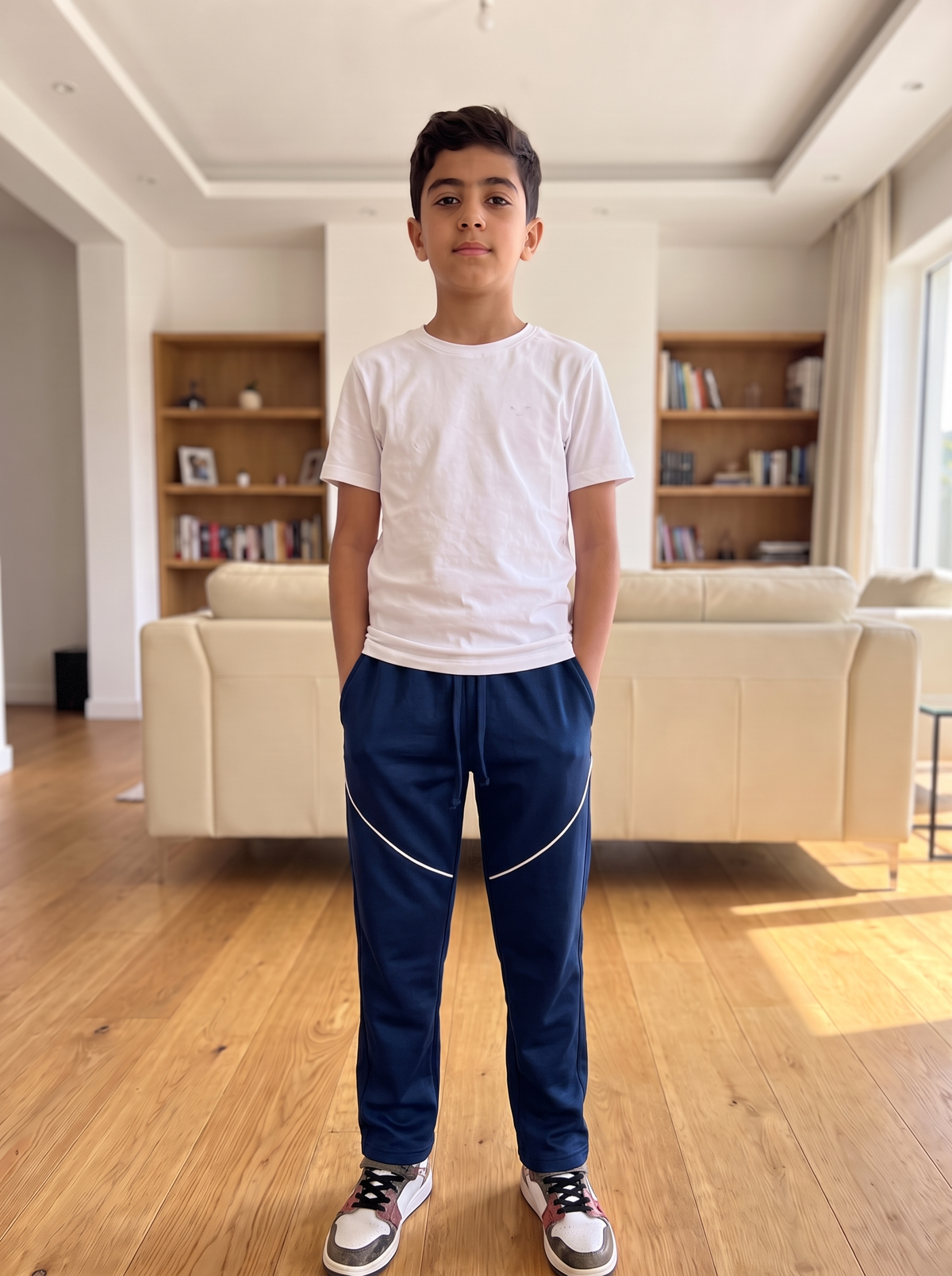 Boys’ Athletic Piping Jogger Pants – Comfortable Casual Sportswear & Active Trousers