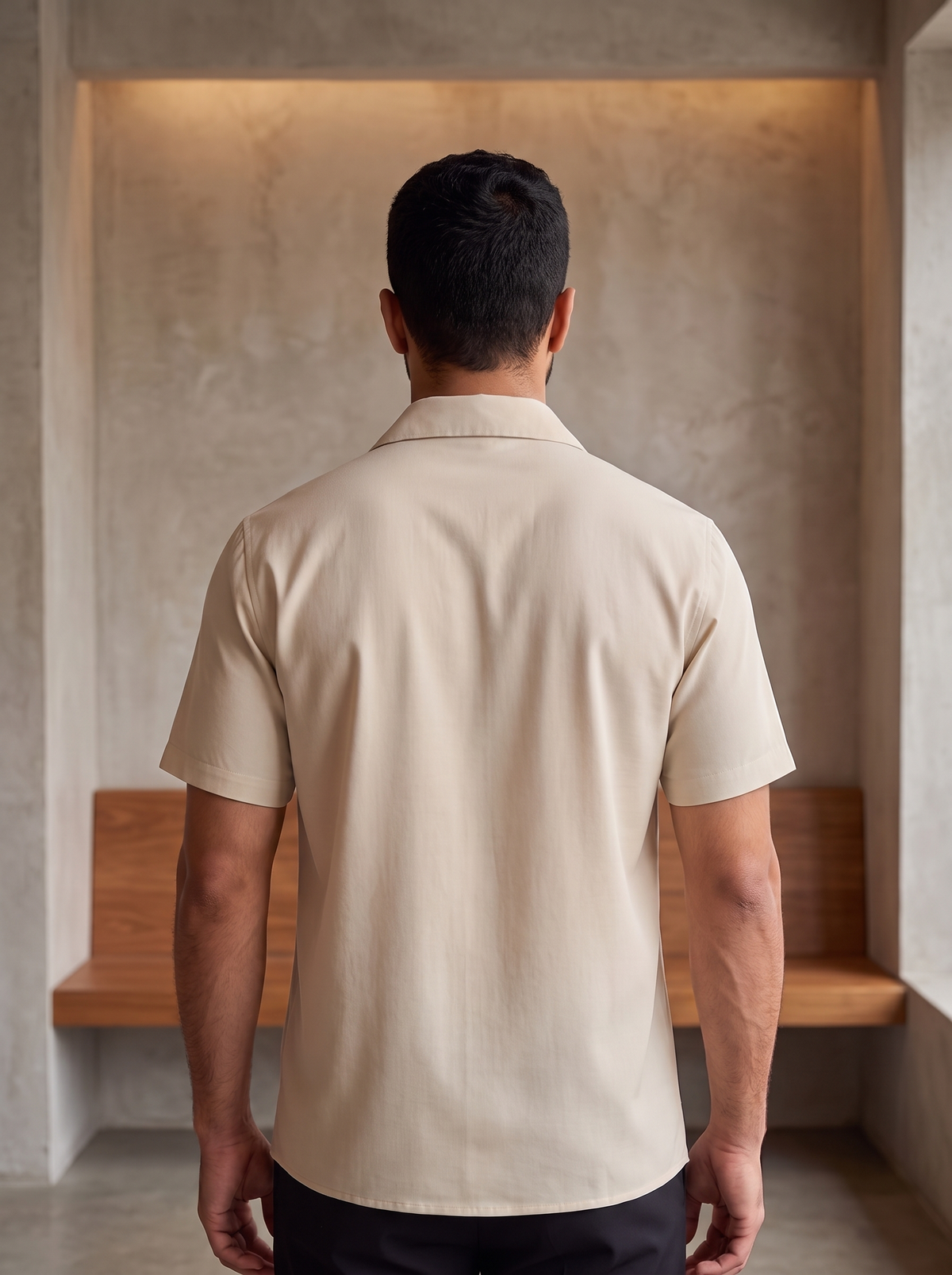 Men’s Short-Sleeve Linen-Blend Resort Shirt – Lightweight Cuban Collar Casual Button-Down