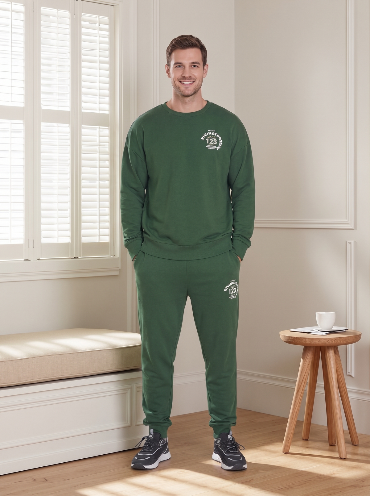 Men’s Classic Daily Wear Premium  Printed  Casual Winter Sweatshirt & Jogger Set