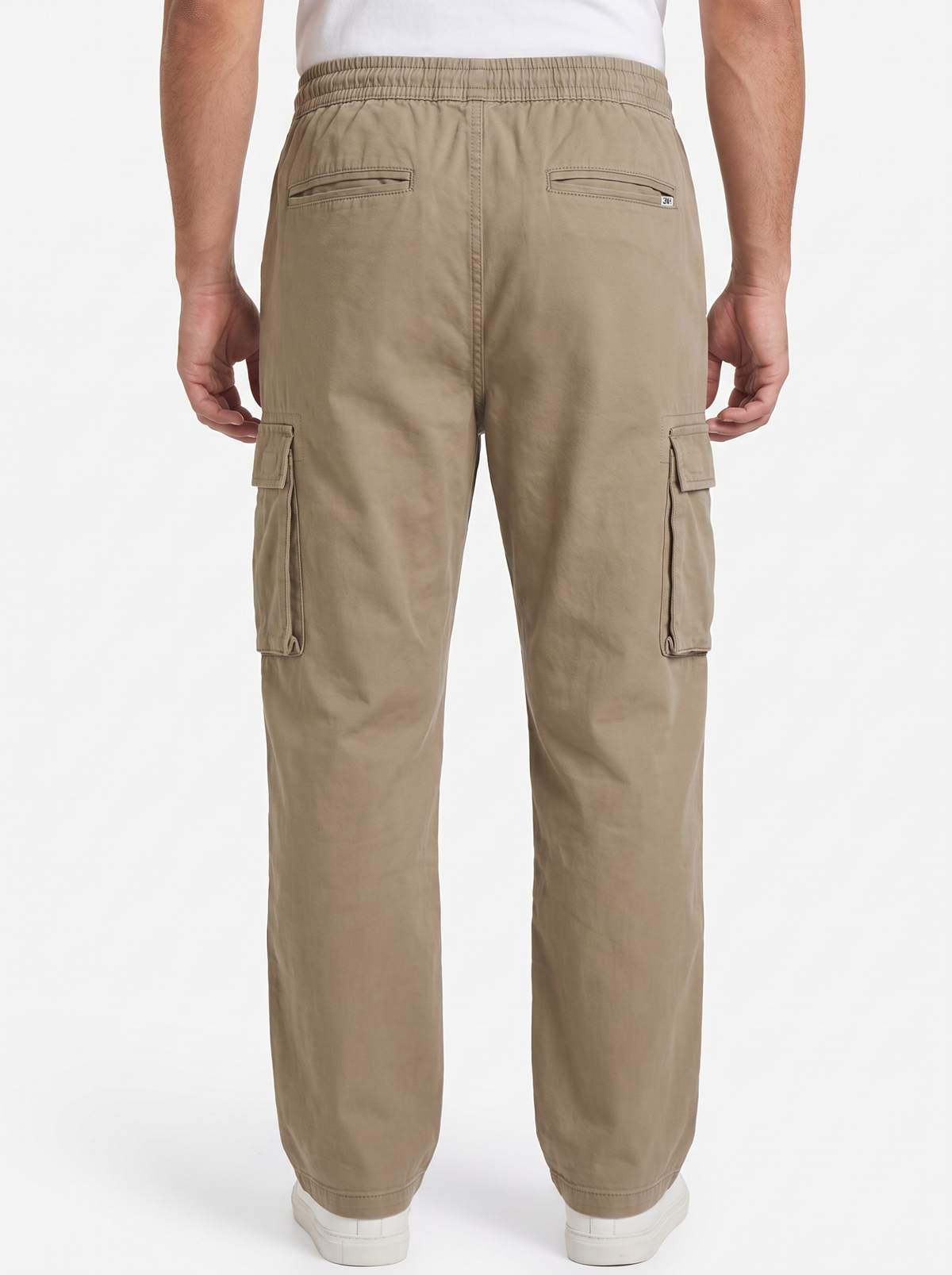 Men’s Relaxed Fit Cotton Drawstring Cargo Pants – Khaki / Tan