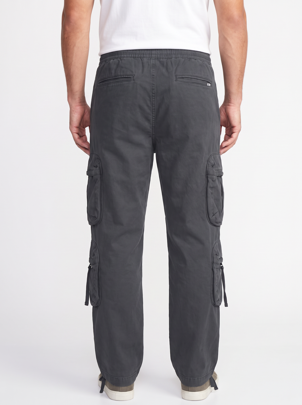 Men’s Multi-Pocket Tactical Utility Cargo Pants – Charcoal Light Black & Khaki