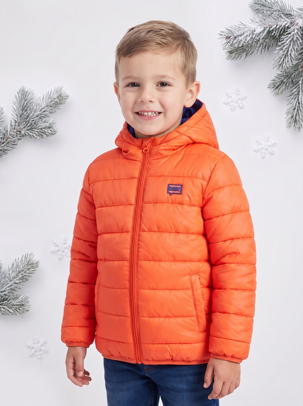 Boys Hooded Puffer Jacket – Lightweight Warm Winter Jacket