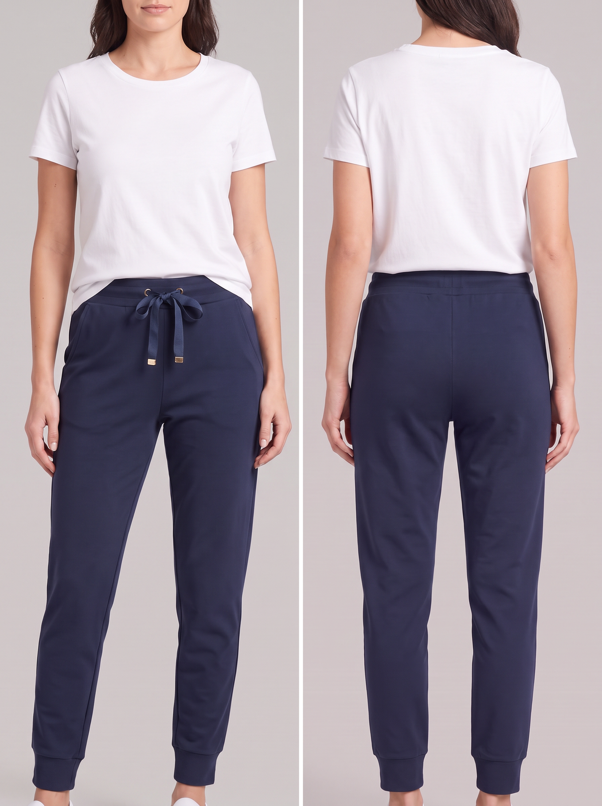 Women's High-Waisted Drawstring Jogger Pants – Soft Stretch Cuffed Sweatpants with Pockets