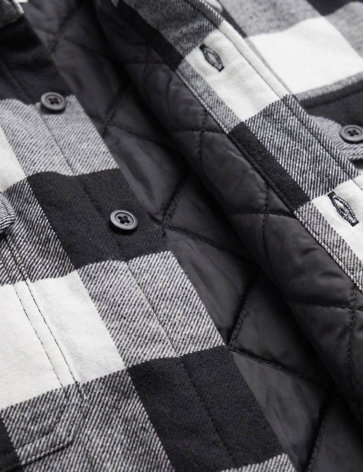 Men's Plaid checkered Button-Down Jacket – Insulated Padded Winter Outerwear