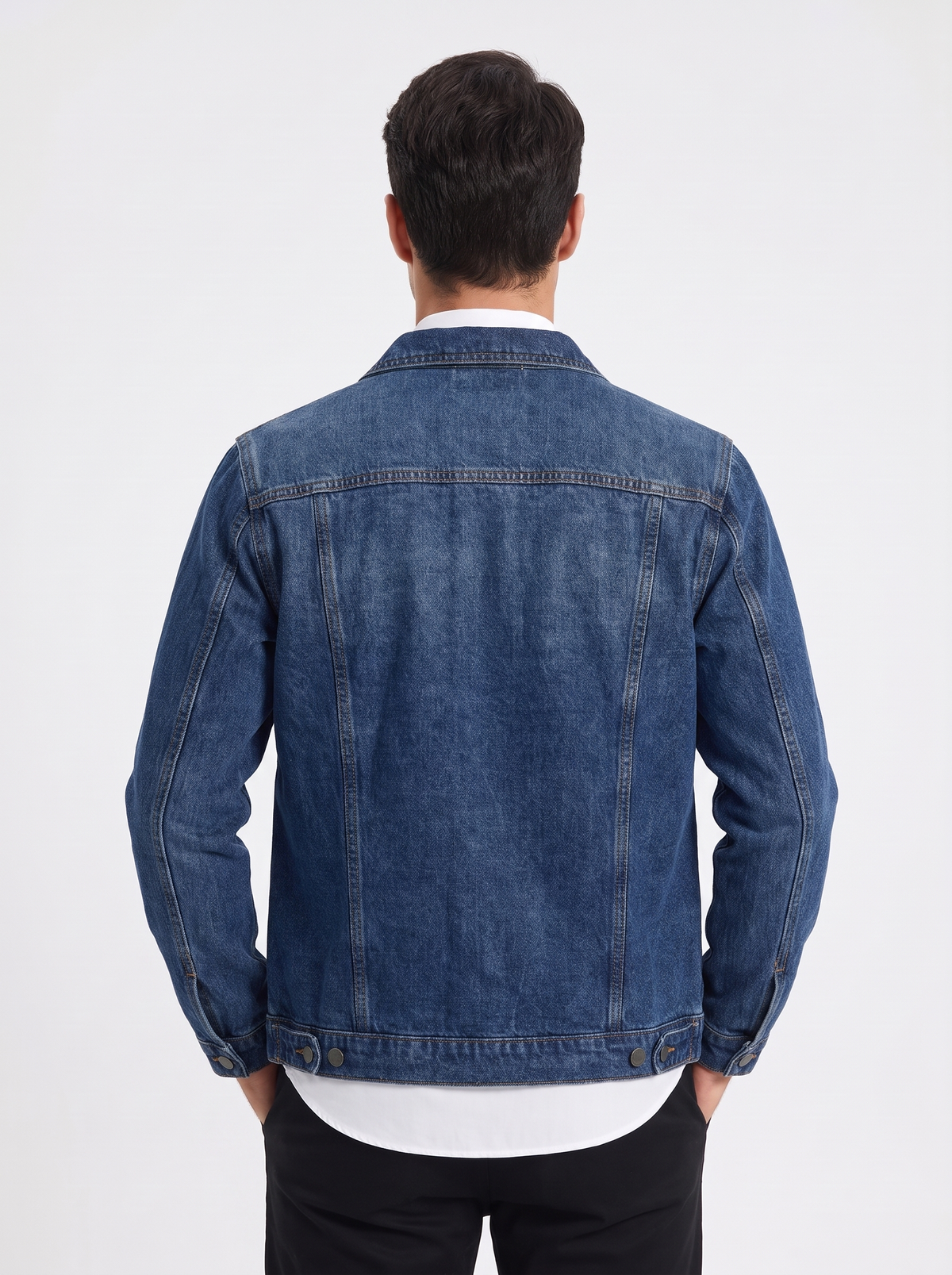 Men’s Classic Blue Denim Jacket – Vintage Washed Trucker Outerwear