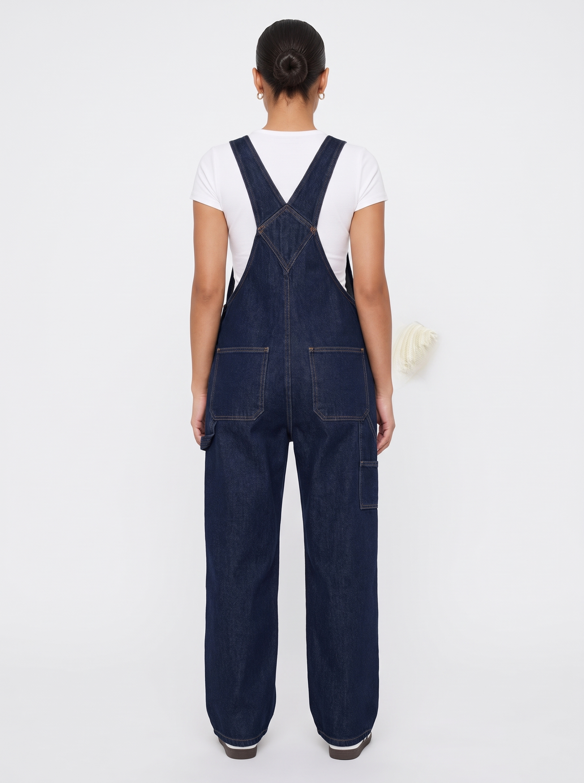 Women’s Classic Denim Dungarees – Adjustable Strap Relaxed Fit Overalls
