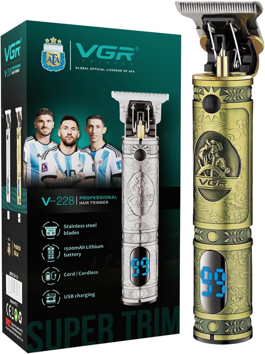 VGR V-228 Professional Hair Clipper with LED display.