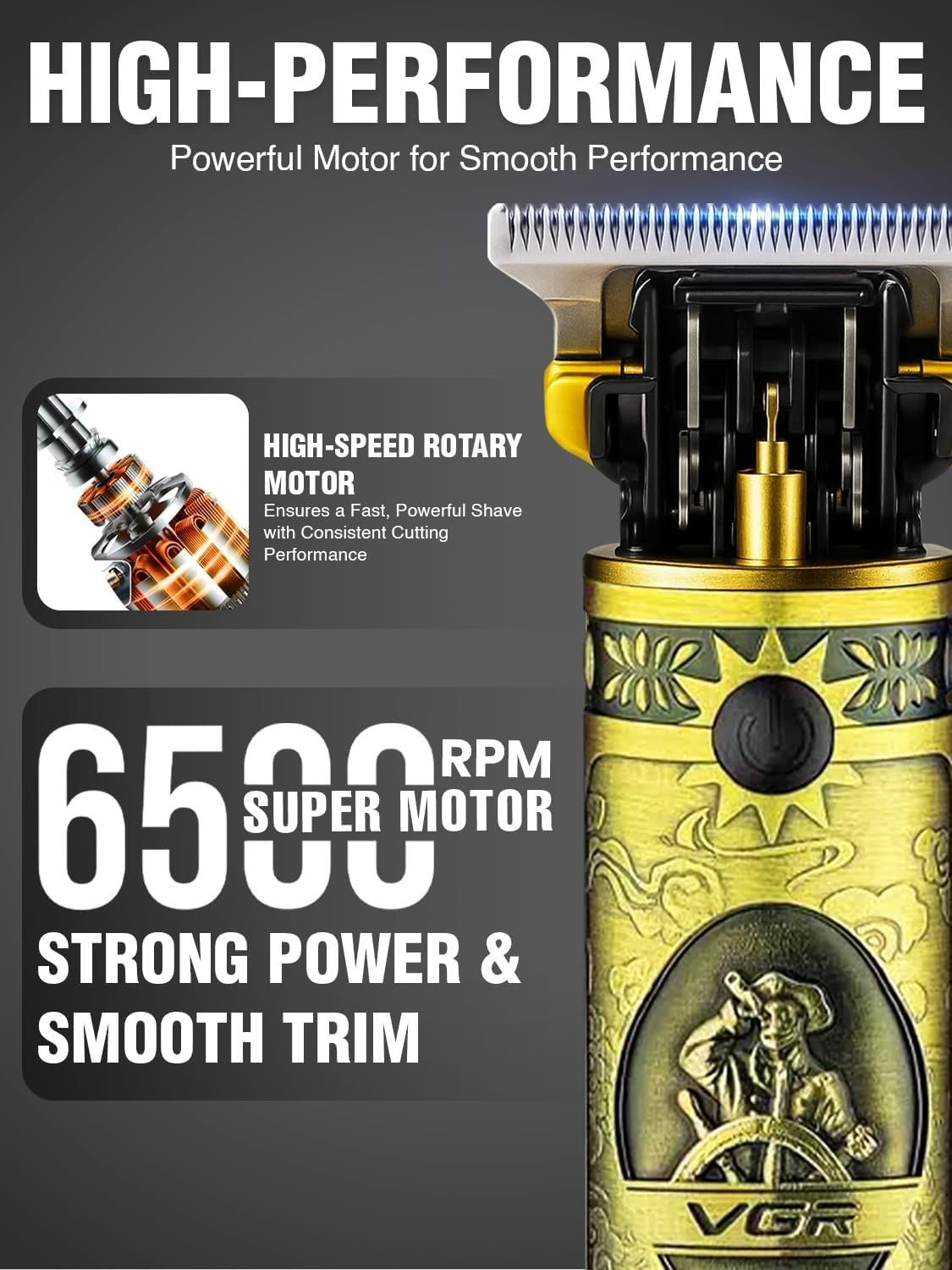 VGR V-228 Professional Hair Clipper with LED display.