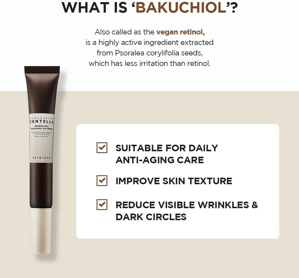 SKIN1004 Madagascar Centella Probio-Cica Bakuchiol Eye Cream Twin Pack ( 20ml x 2 ).
