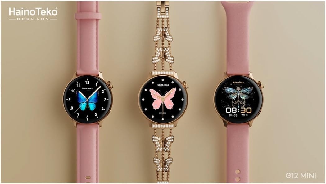 HainoTeko G12 MINI Smart Watch With 3 Pair Strap for Women.