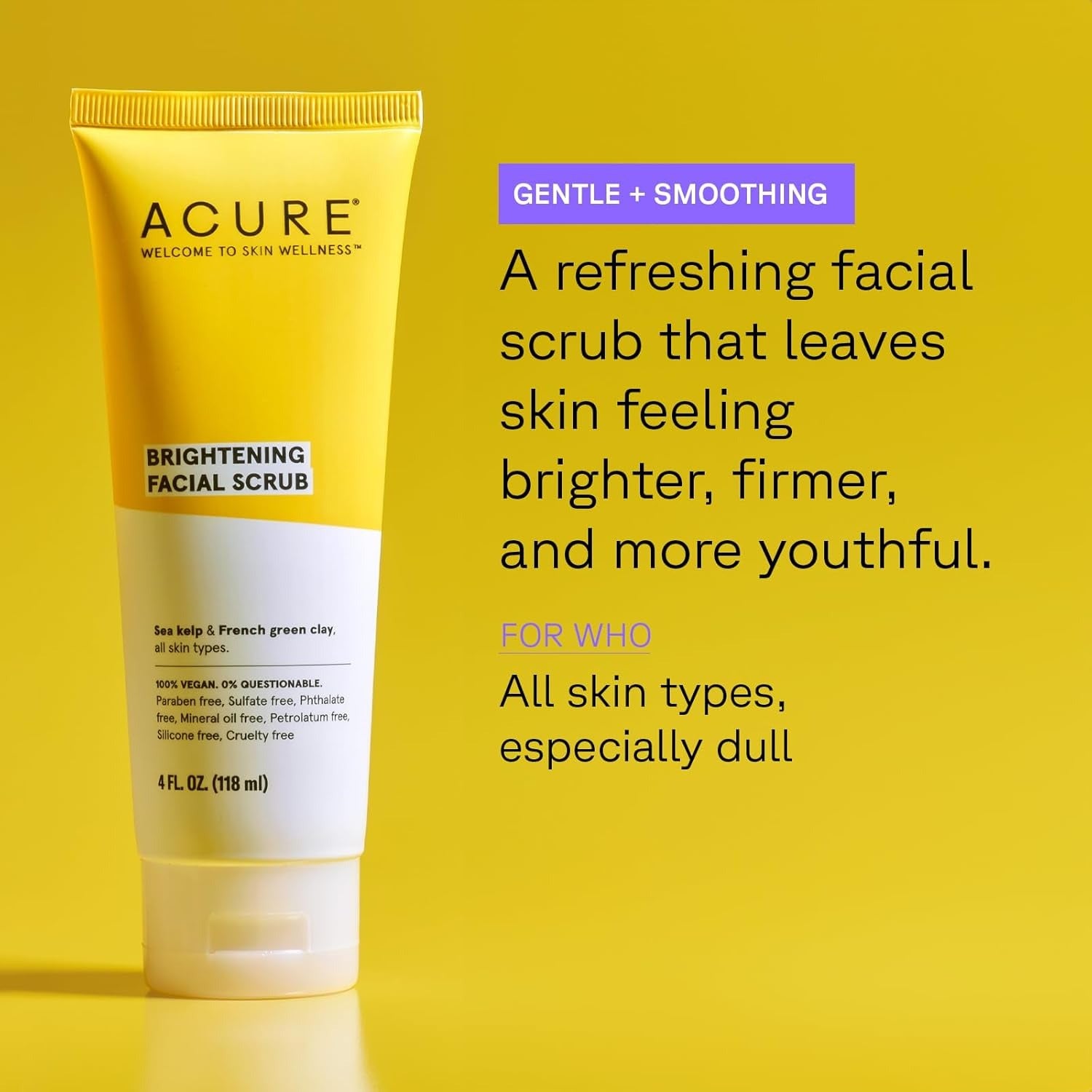 Acure Brightening Facial Scrub 4 fl oz (118 ml).