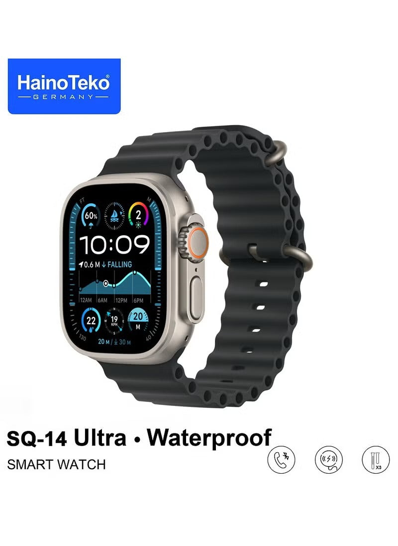 Haino Teko Smart Watch SQ-14 Ultra with 3 Pairs of Straps for Men and Women.