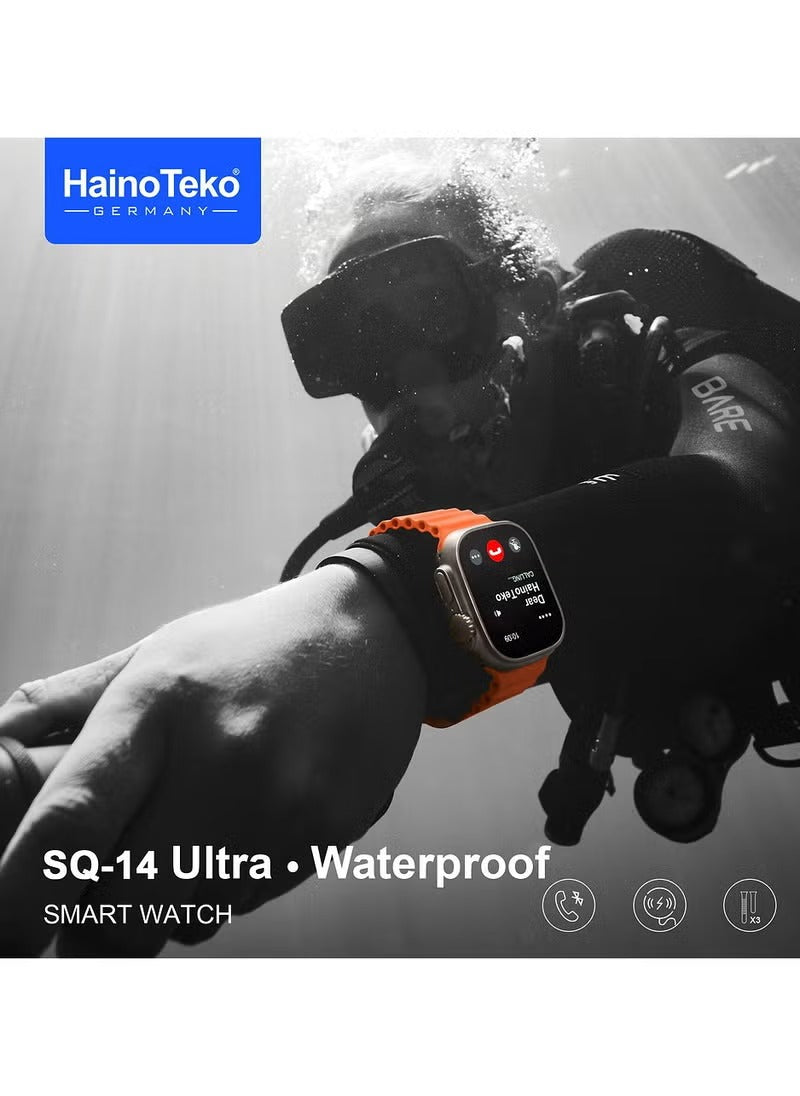 Haino Teko Smart Watch SQ-14 Ultra with 3 Pairs of Straps for Men and Women.