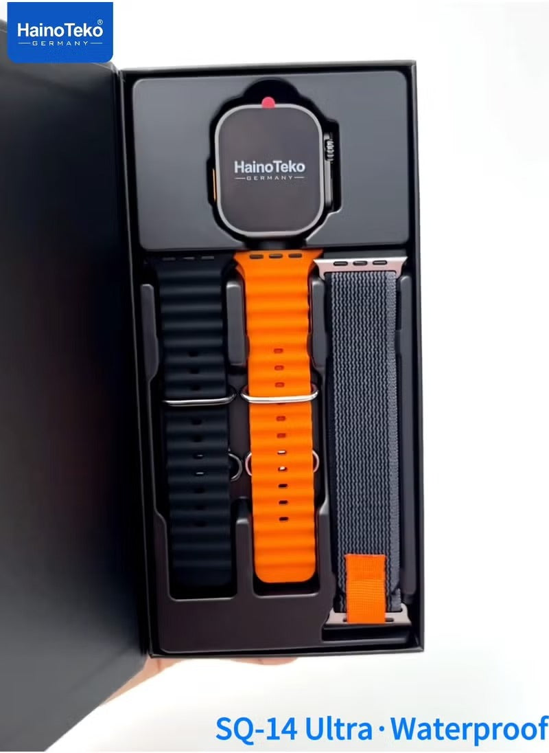 Haino Teko Smart Watch SQ-14 Ultra with 3 Pairs of Straps for Men and Women.