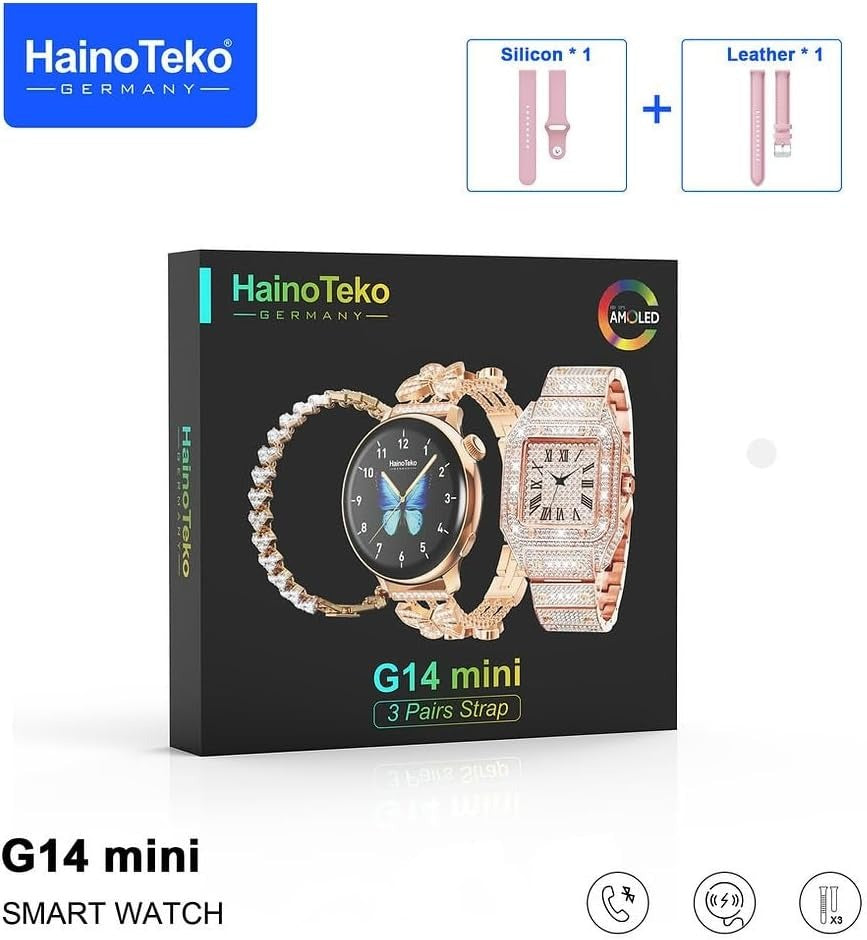 HainoTeko G14 Mini Smart Watch and Pair Straps Designed For