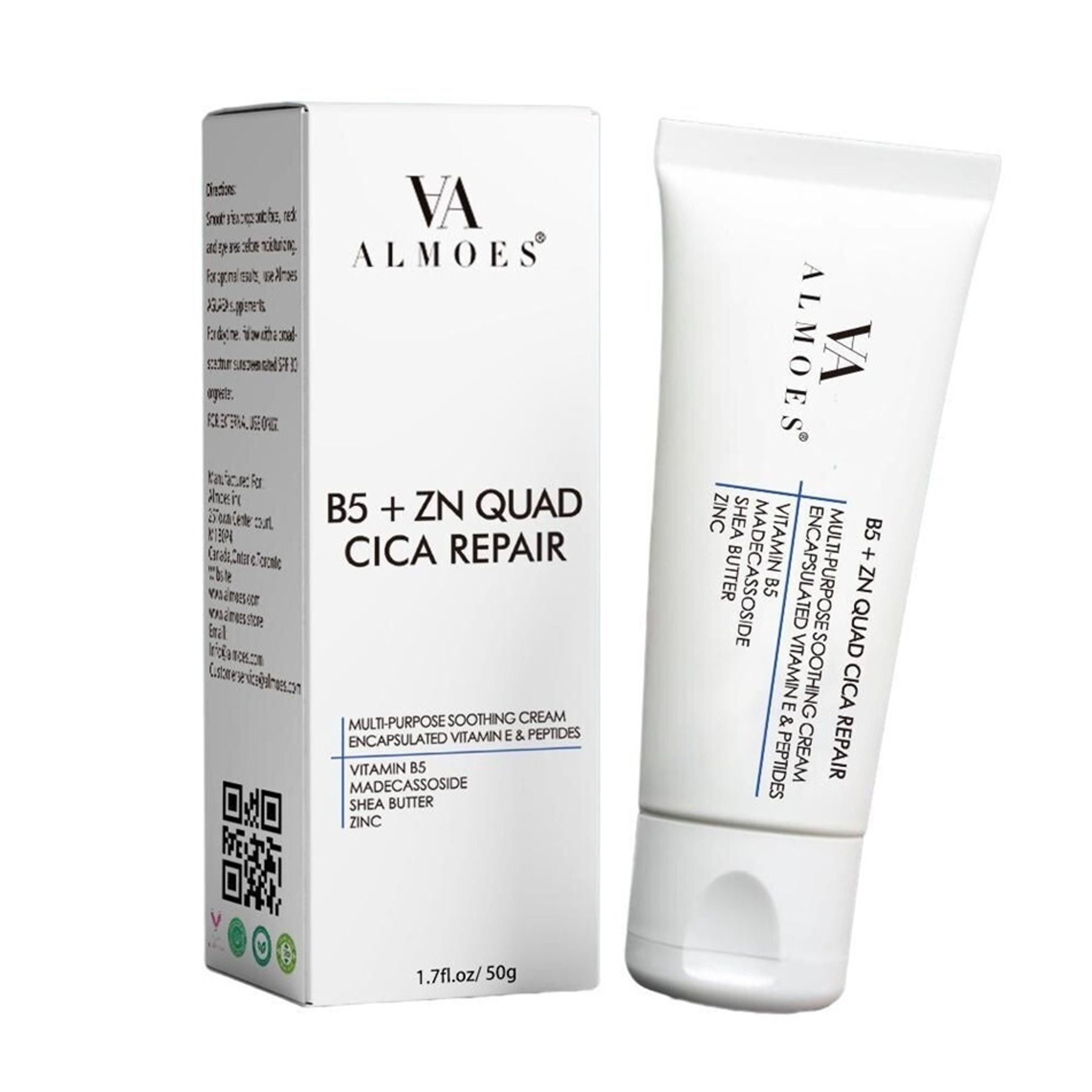 Almoes - B5 And ZN Quad Cica Repair Cream - 50g.