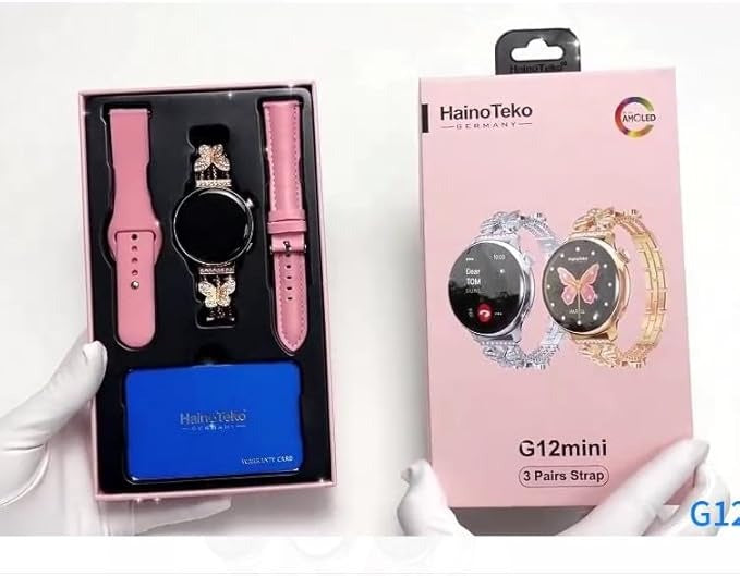 HainoTeko G12 MINI Smart Watch With 3 Pair Strap for Women.