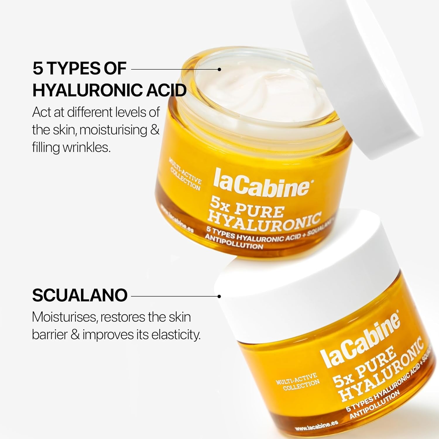 Lacapine 5x Pure Hyaluronic Acid Moisturizing Face Cream - 50 ml.