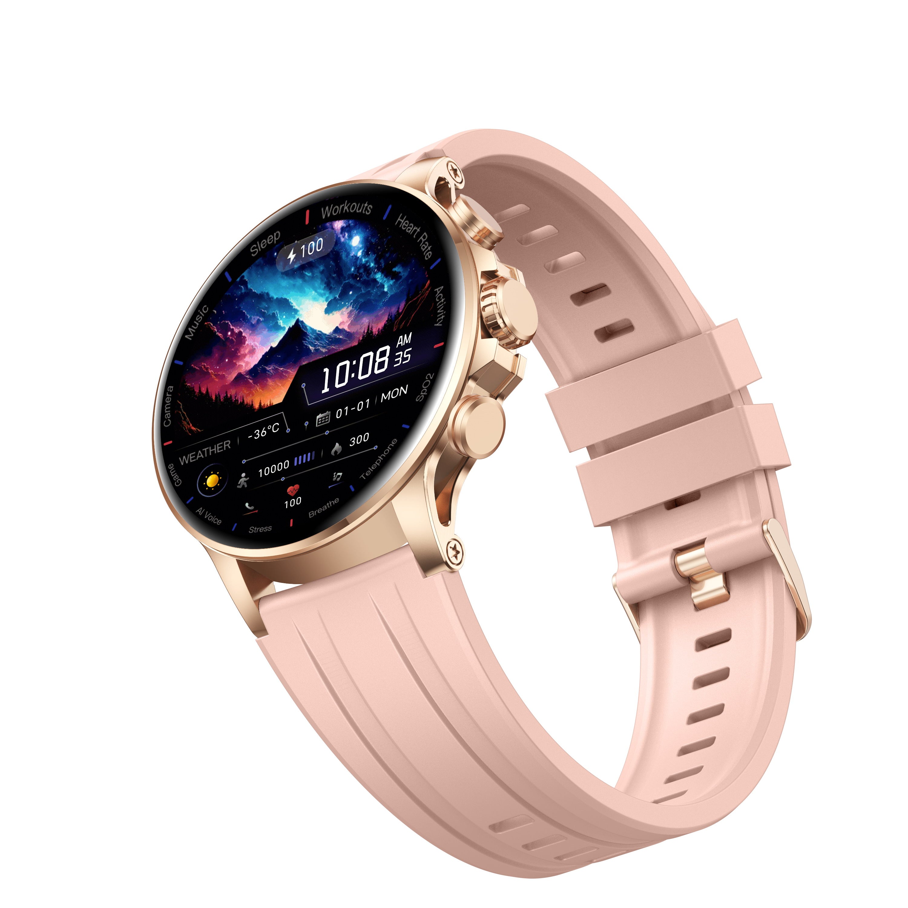 ساعة KW266 AMOLED الذكية المقاومة للماء | أندرويد / iOS | أكثر من 100 وضع رياضي