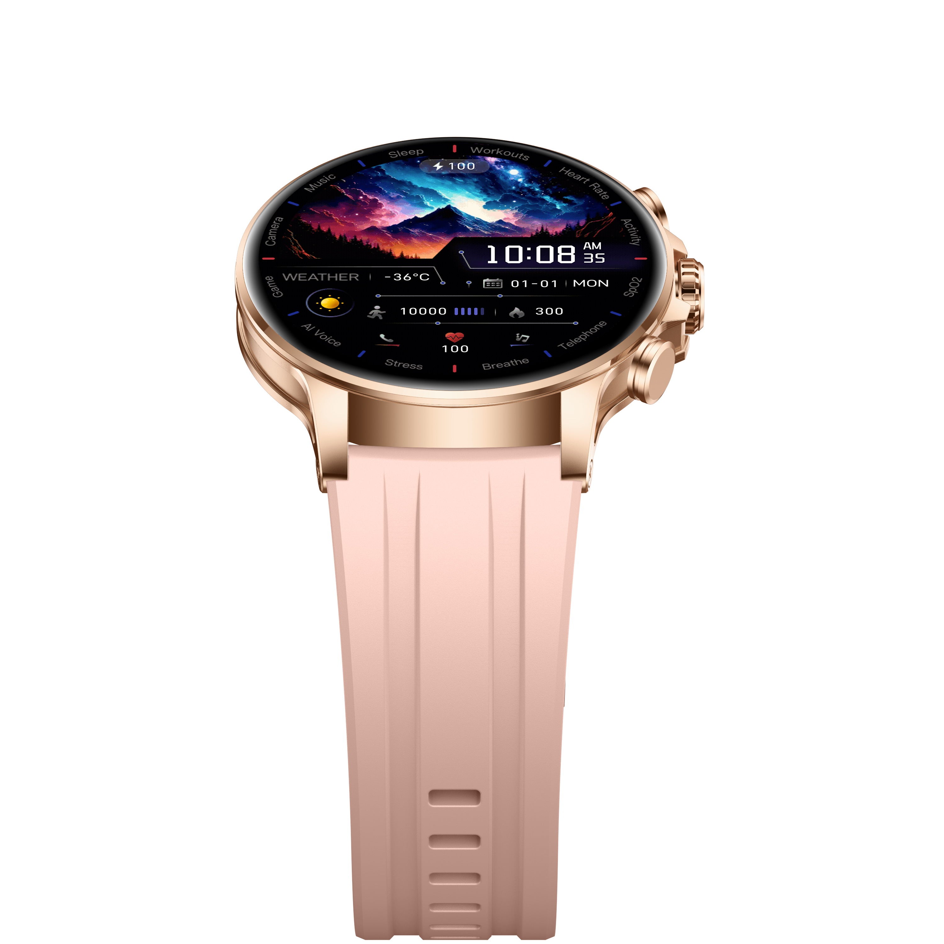 ساعة KW266 AMOLED الذكية المقاومة للماء | أندرويد / iOS | أكثر من 100 وضع رياضي