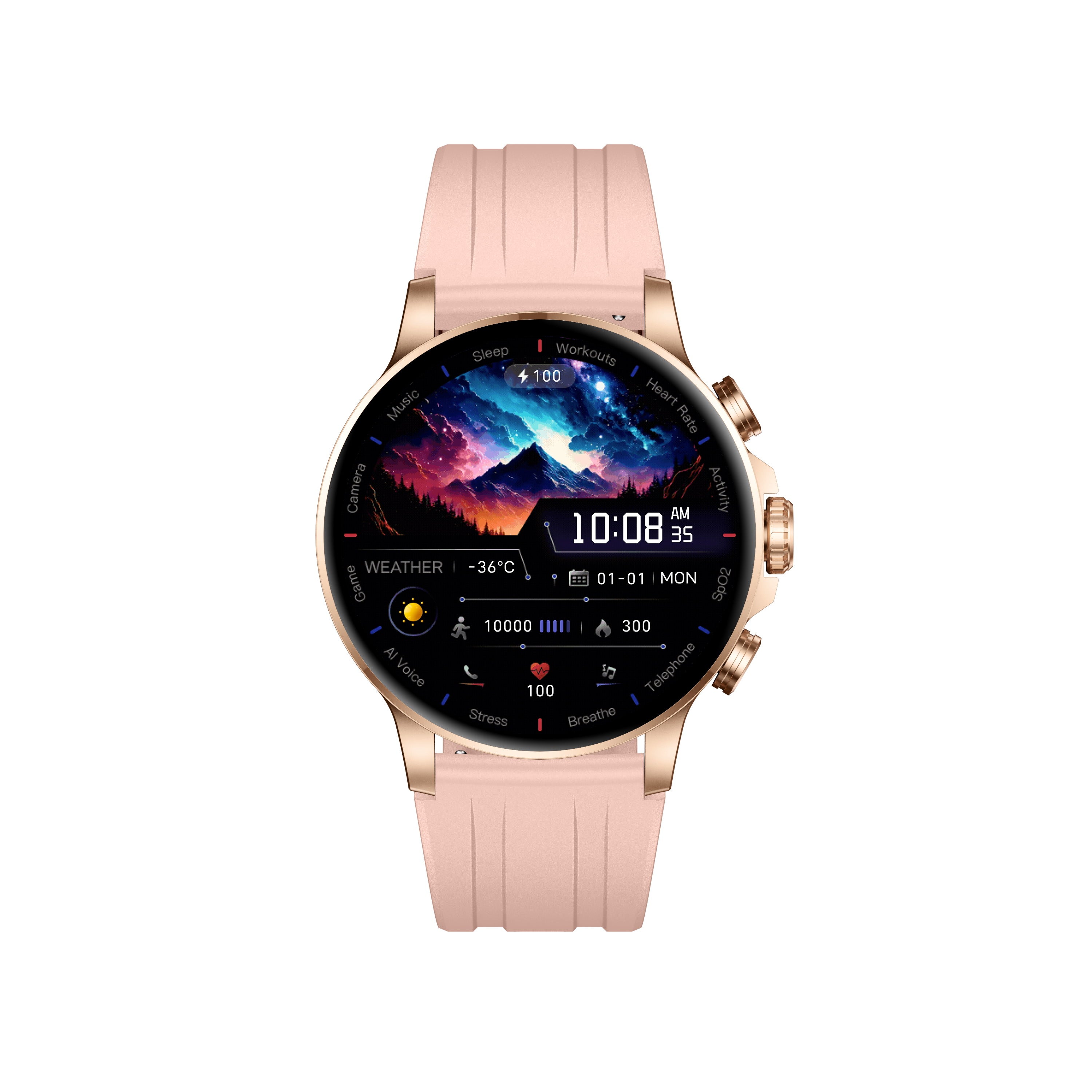 ساعة KW266 AMOLED الذكية المقاومة للماء | أندرويد / iOS | أكثر من 100 وضع رياضي