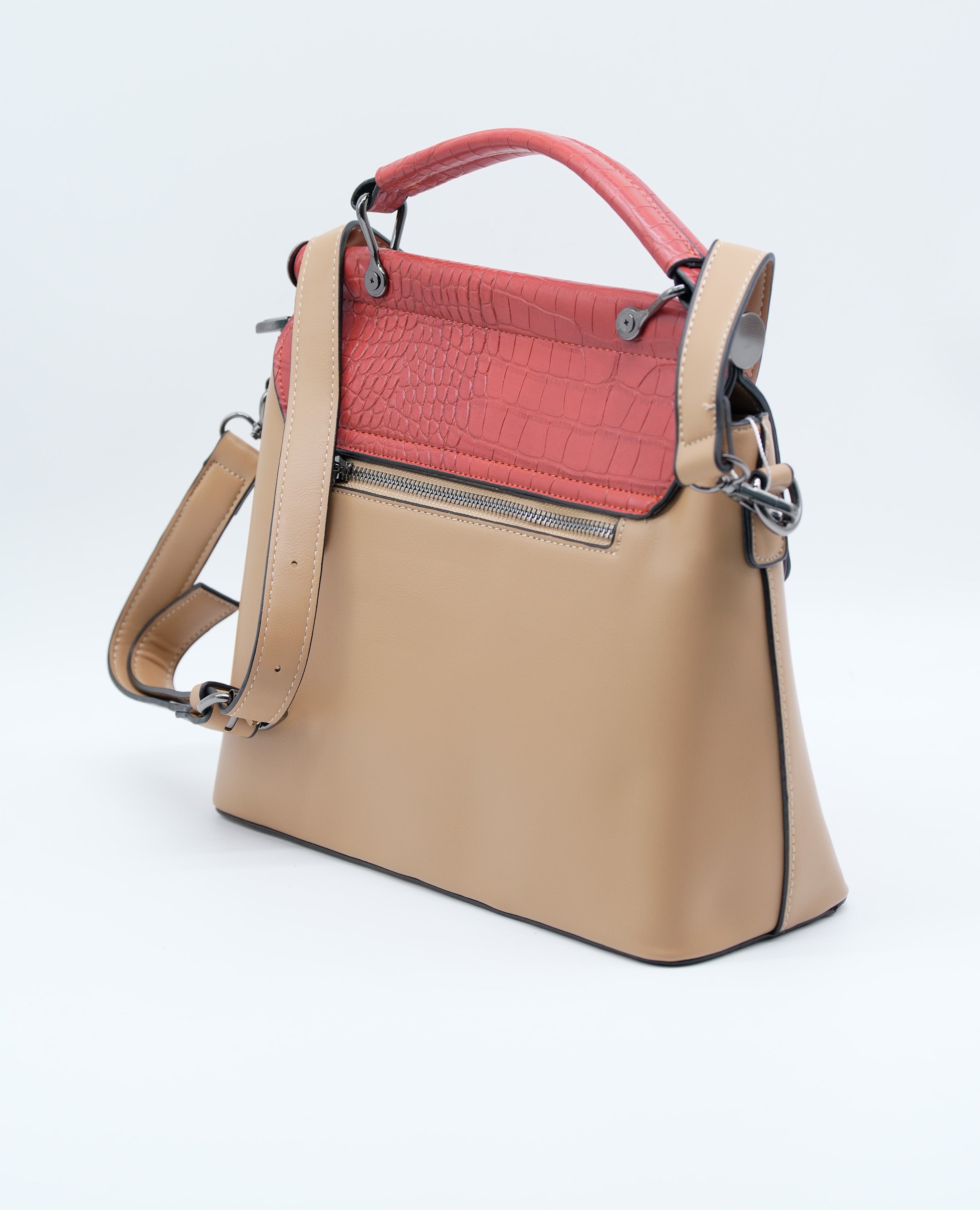 Medium-Sized Leather Print Women's Crossbody Handbag.