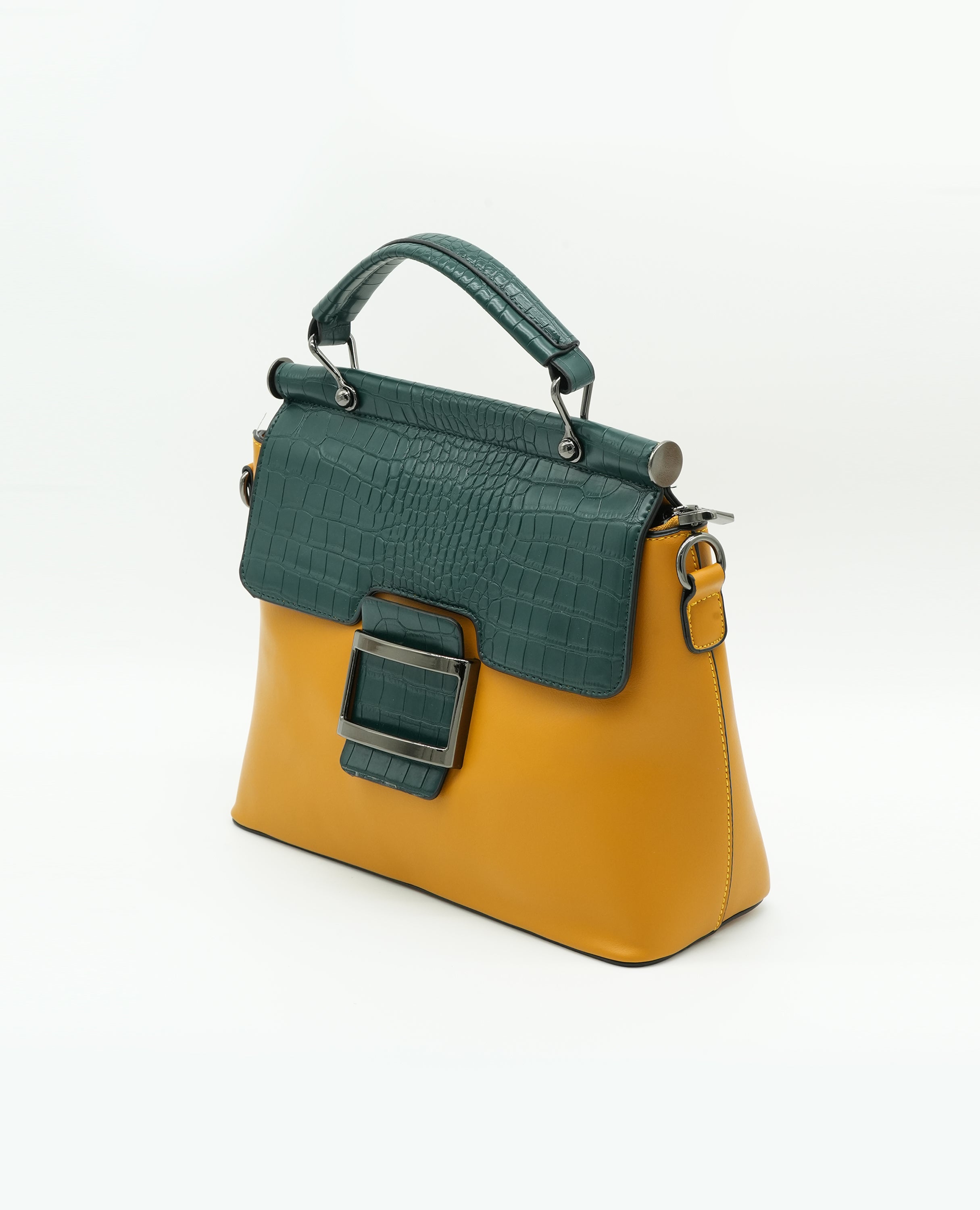 Medium-Sized Leather Print Women's Crossbody Handbag.