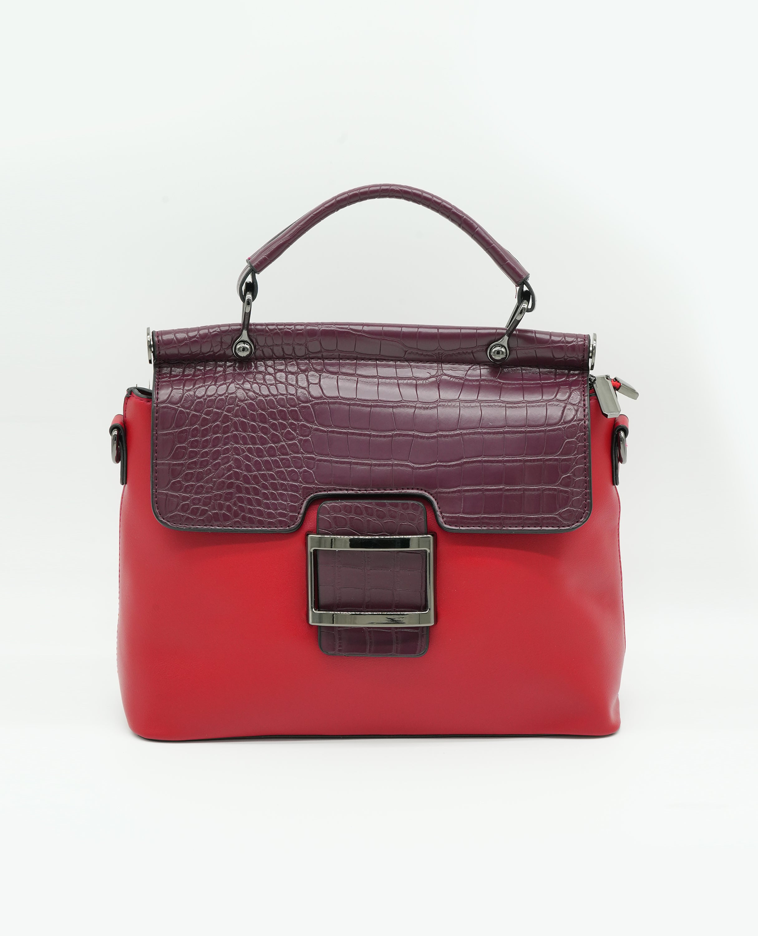 Medium-Sized Leather Print Women's Crossbody Handbag.