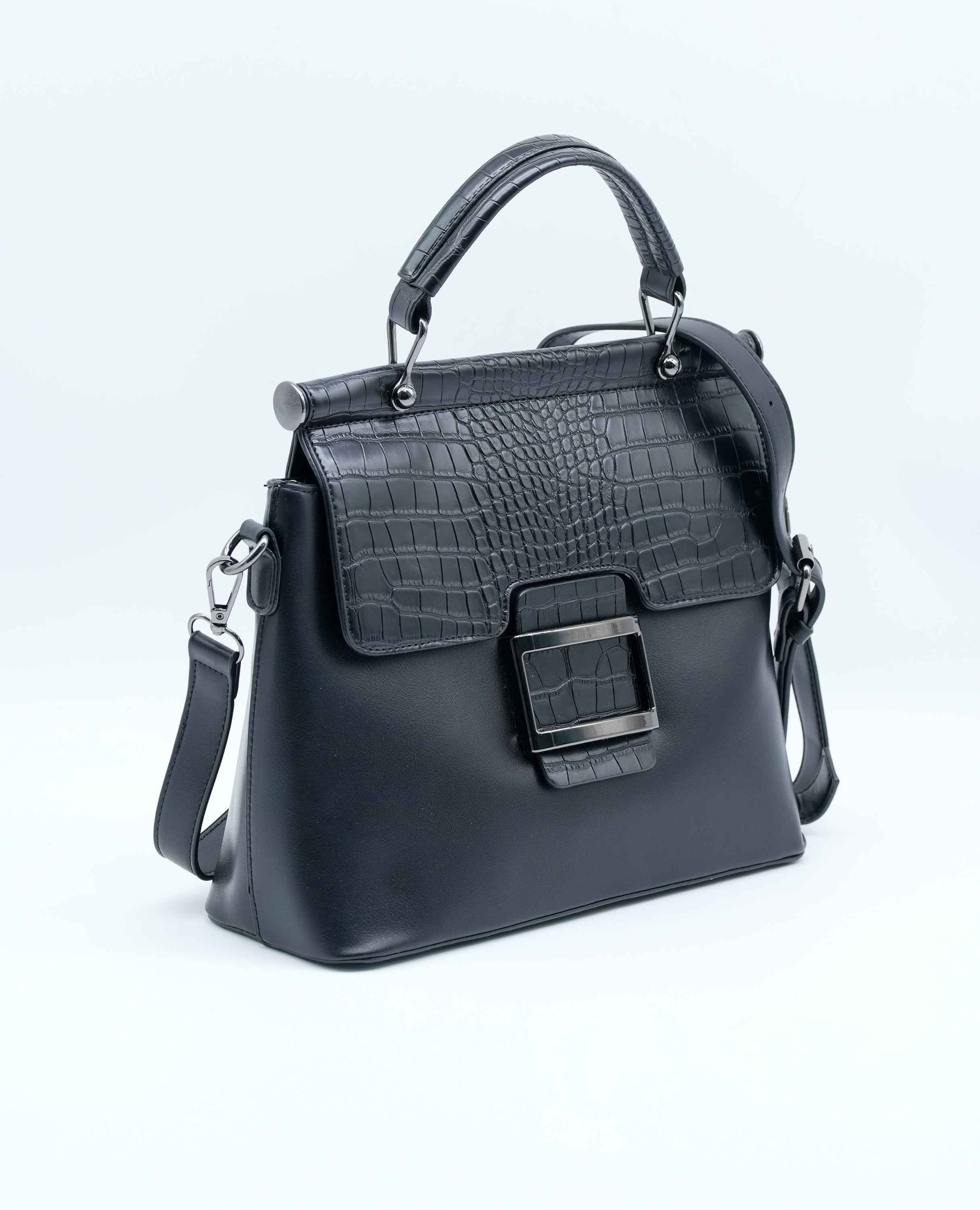 Medium-Sized Leather Print Women's Crossbody Handbag