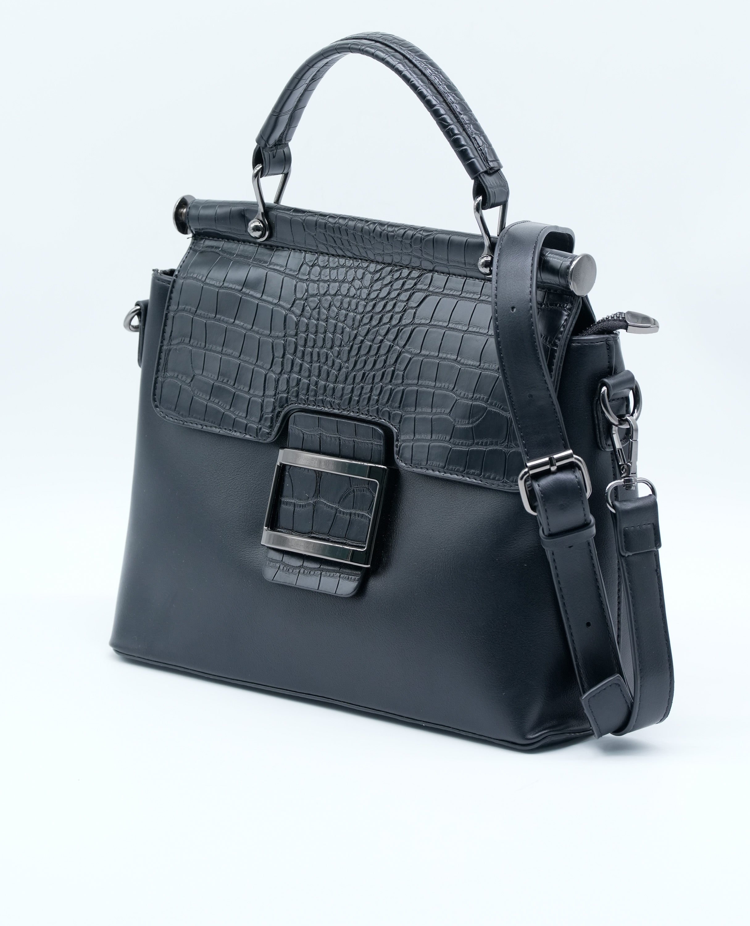 Medium-Sized Leather Print Women's Crossbody Handbag