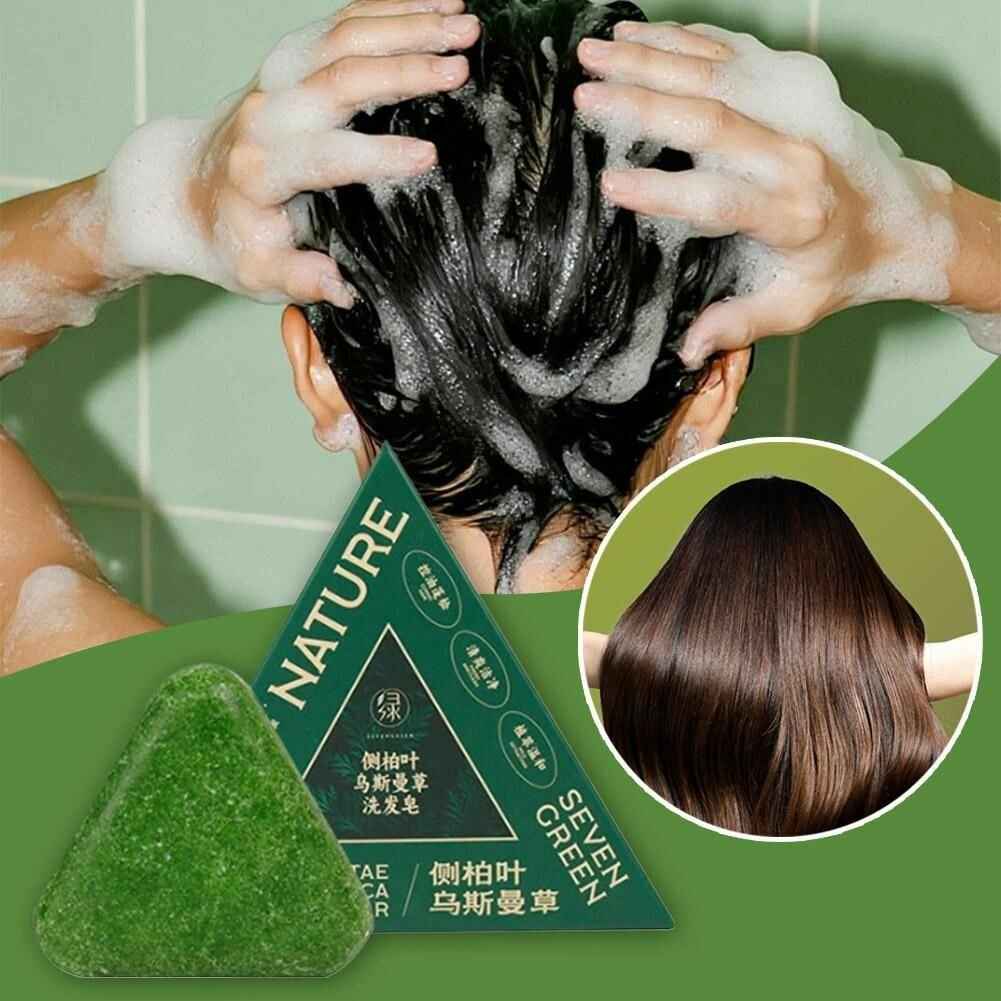 Nature Triangle Shampoo Bar Plant-Based Nature Seven Green Soap Shampoo