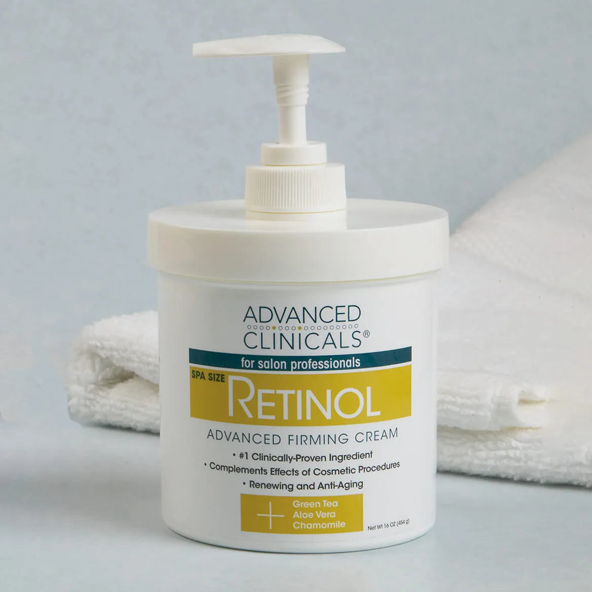 Advanced Clinicals, Retinol, Advanced Firming Cream with Green Tea, Aloe Vera & Chamomile 454 g