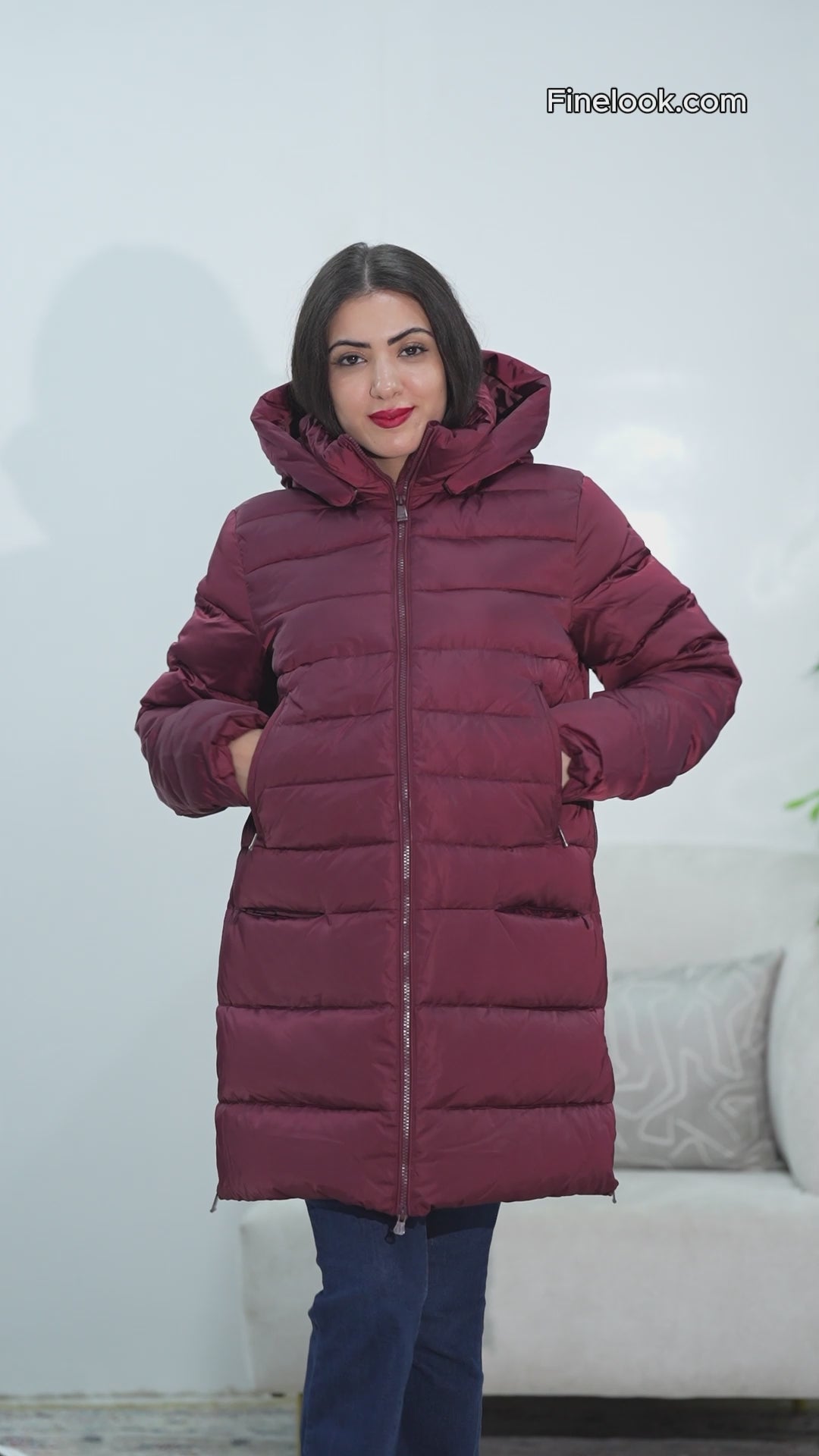 Women’s Long Puffer Jacket with Hood – Ultra Warm Winter Coat | Finelook