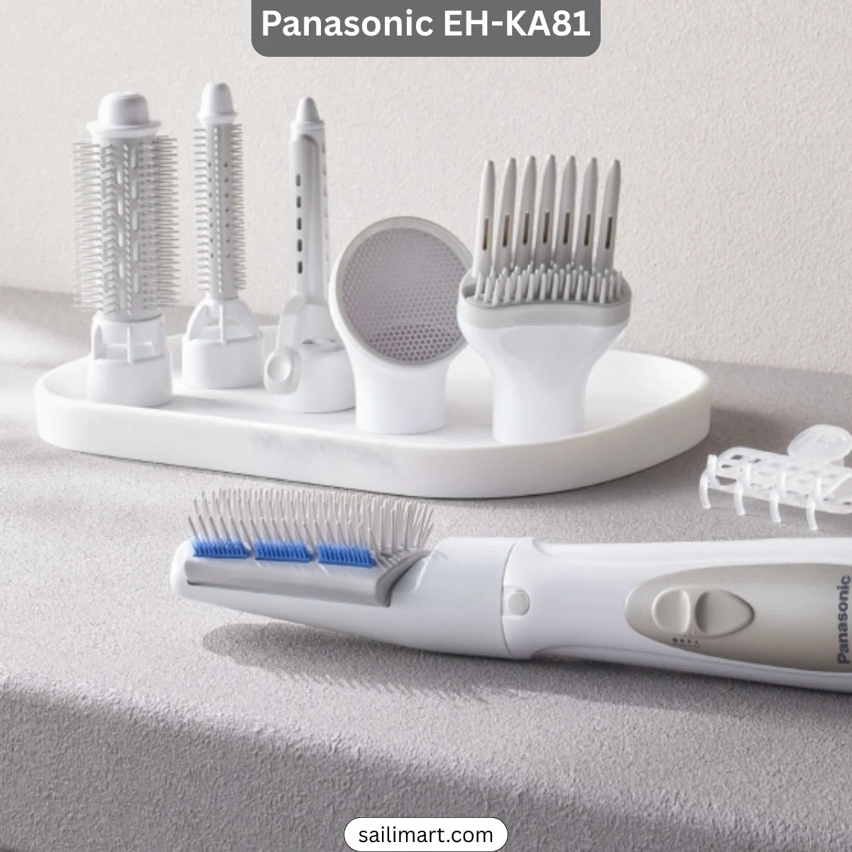Panasonic Hair Styler EH-KA81 - Versatile Styling with 6 Attachments, 2 Hair Clips, Pouch