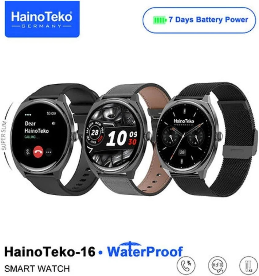Haino teko 16 Ultra-Slim Waterproof Smartwatch with Full AMOLED Display