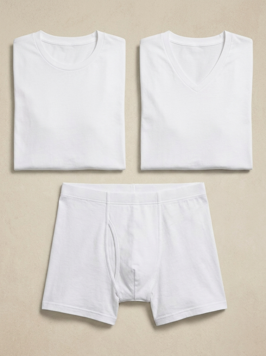Men's Cotton Vest & Boxer Briefs – 3-Piece - Mix Pack