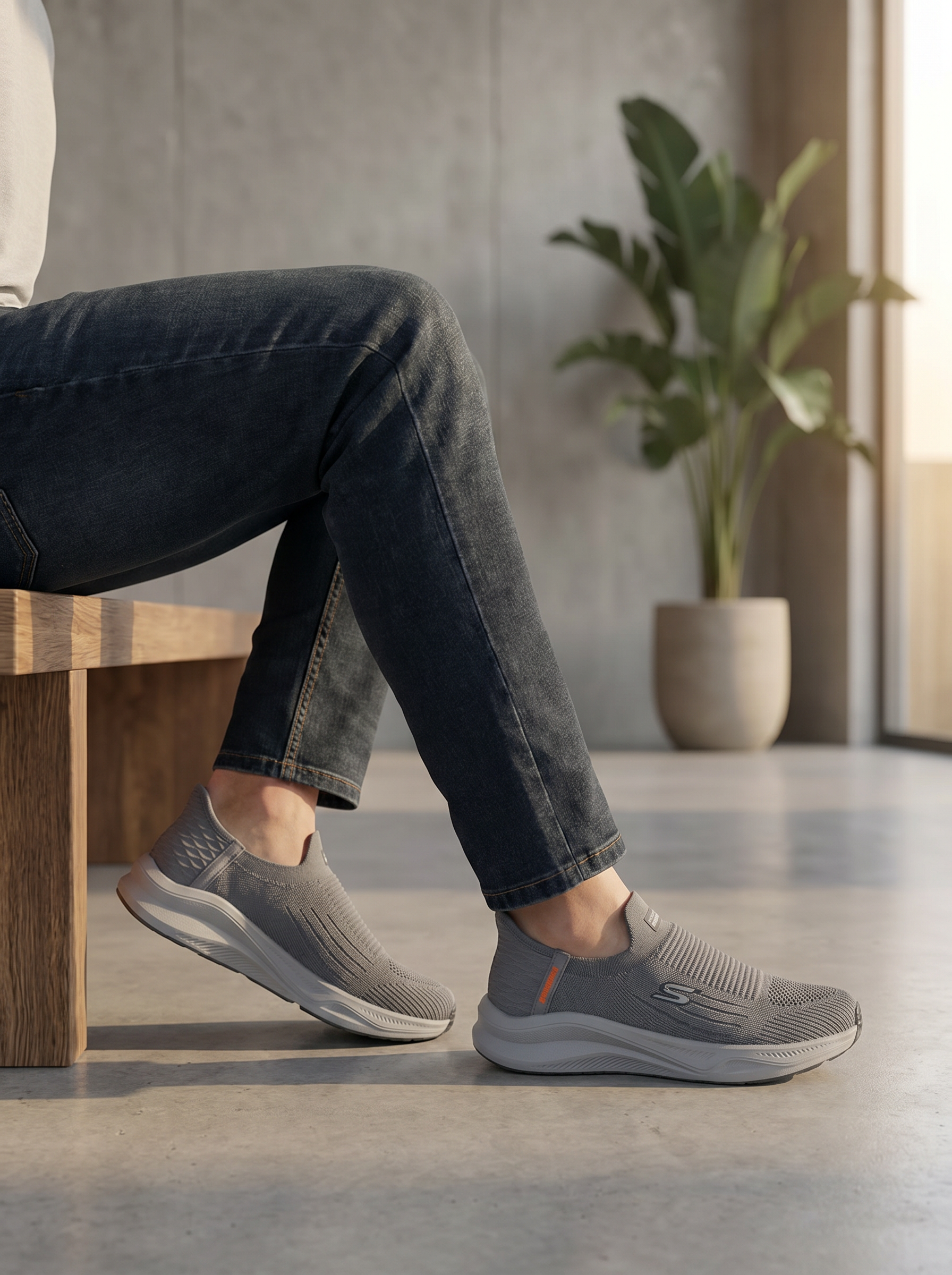 Men's Slip-On Knit Athletic Shoes – Lightweight Breathable Walking Sneakers